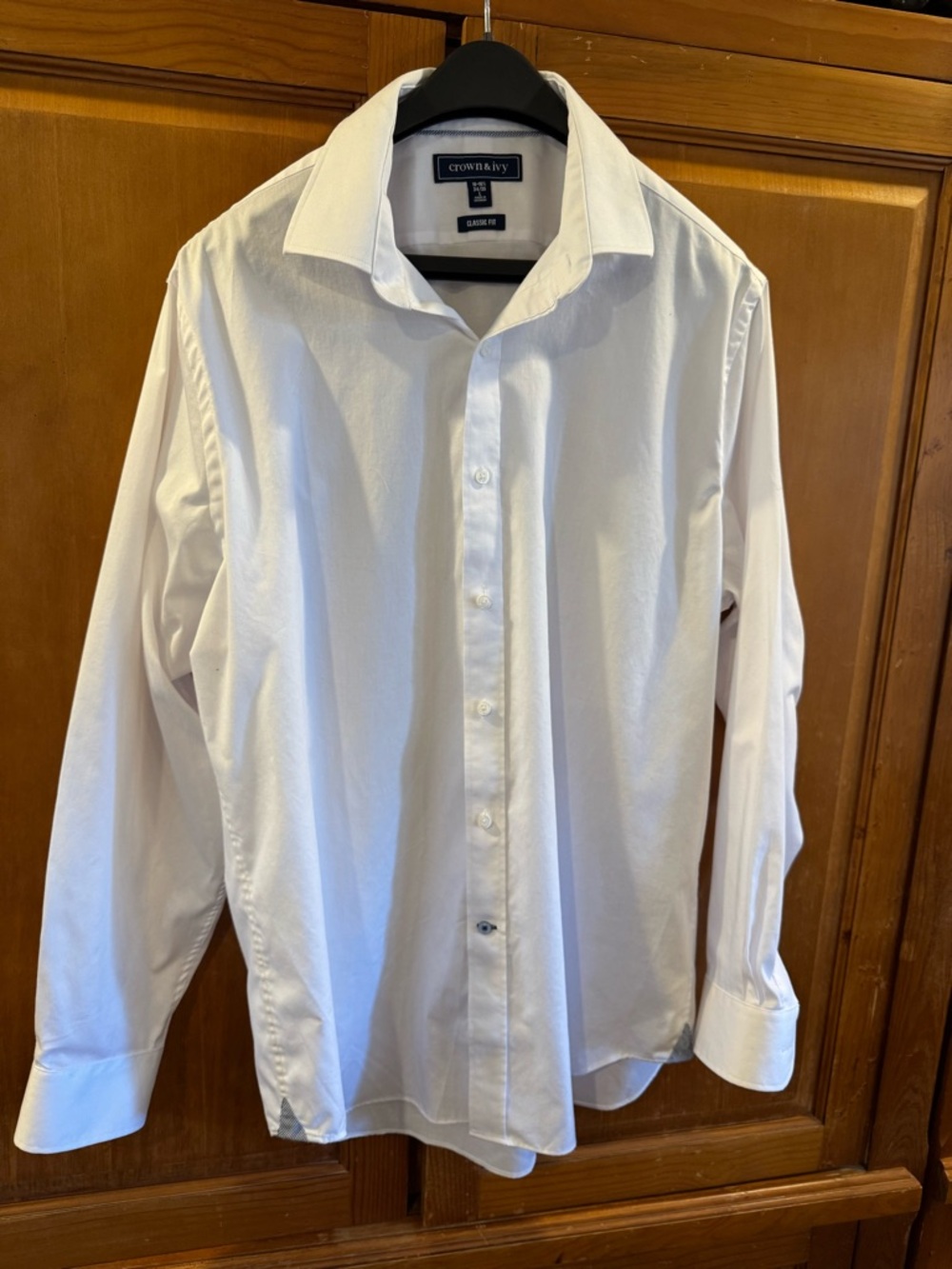 crown & ivy White Men's Long-Sleeve Dress Shirt
